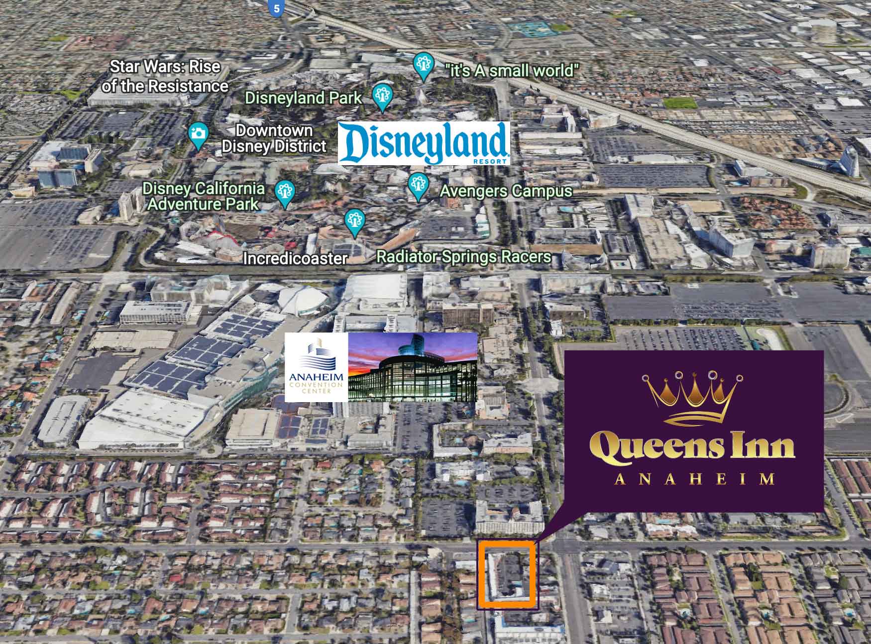 Queens Inn Anaheim Hotel near Disneyland - Hotel near Anaheim Convention Center